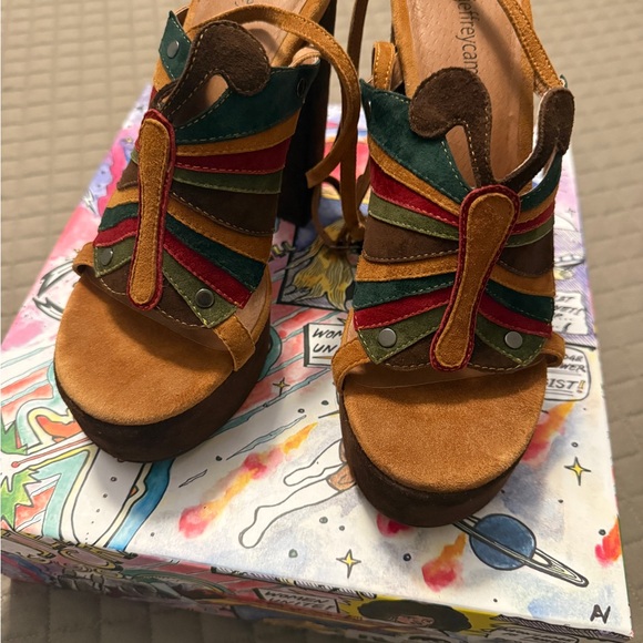 Jeffrey Campbell MONARCHS Platform Sandal in Brown Multi - Picture 3 of 15